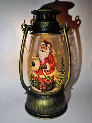 Evazia Новогодний светящийся фонарик на батарейках круглый, 1шт