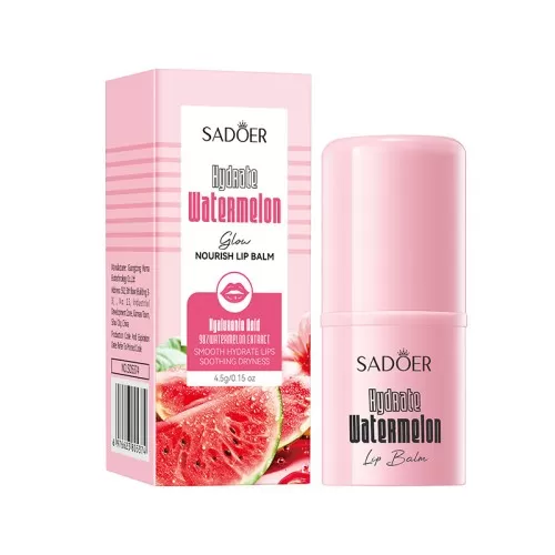 Sadoer Увлажняющий бальзам для губ с экстрактом арбуза Hydrate Watermelon Glow Nourish Lip Balm, 4,5г