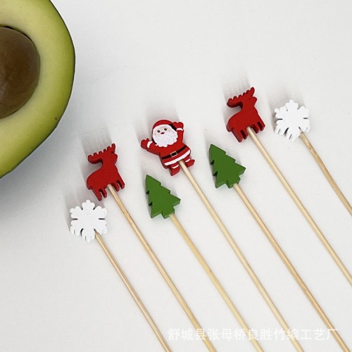 Evazia Набор шпажек для канапе в новогоднем дизайне 13,5см, микс (10шт в наборе), 1шт