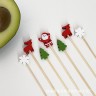 Evazia Набор шпажек для канапе в новогоднем дизайне 13,5см, микс (10шт в наборе), 1шт