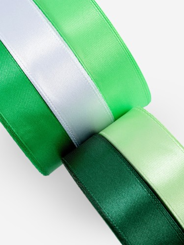 Набор атласных лент спектр зеленый, 5шт, 20мм*23±1м