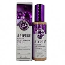 Enough Тональная основа с пептидами 8 Peptide Full Cover Perfect Foundation Spf50+ Pa+++, 100 мл