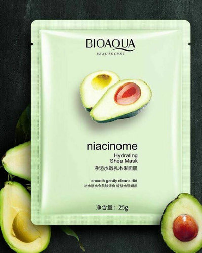 BioAqua Тканевая маска с экстрактом авокадо Niacinome Hydrating Shea Mask, 25г