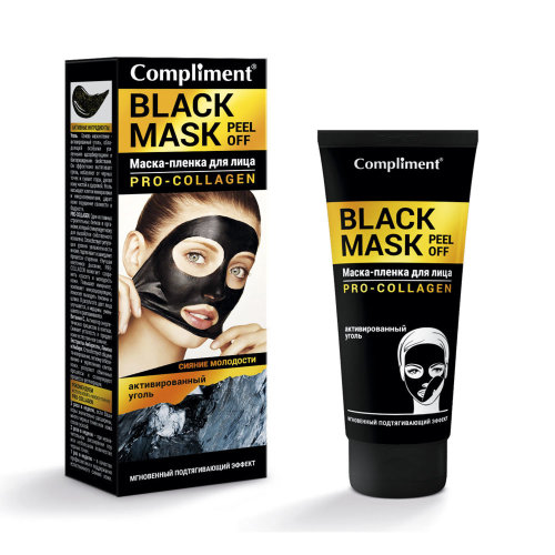 Compliment BLACK MASK Маска-пленка для лица PRO-COLLAGEN, 80мл