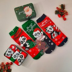 Turkan Носки новогодние женские в железной коробке 3 пары, 4