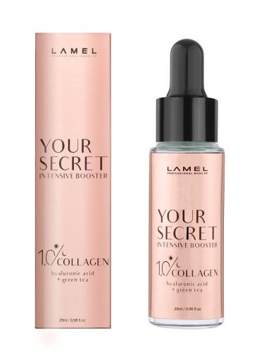 Lamel Сыворотка для лица с гиалуроновой кислотой и экстрактом зеленого чаяHyaluronic Acid Intensive Booster With Green Tea Extract Your Secret, 29мл