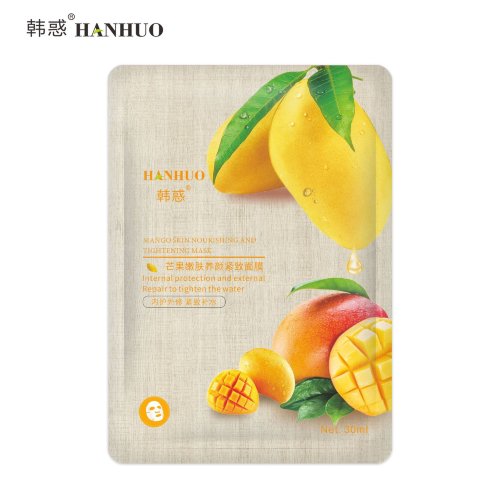 Hanhuo Тканевая маска для лица с экстрактом манго Mango Skin Nourishing And Tightening Mask, 30г 
