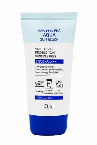 Ekel Солнцезащитный крем Aqua Sun Block AHA BHA PHA SPF 50PA+++, 70мл 