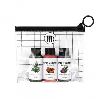 Wonder Bath Мини набор детокс гелей для лица Super Vegitoks Cleanser, 30мл*3шт 