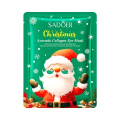 Sadoer Гидрогелевые патчи для кожи вокруг глаз в новогоднем дизайне с экстрактом авокадо Avocado Collagen Eye Mask, 7,5г