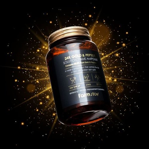 FarmStay 24K Gold & Peptide Solution Prime Ampoule Антивозрастная сыворотка с золотом и пептидами, 250 мл