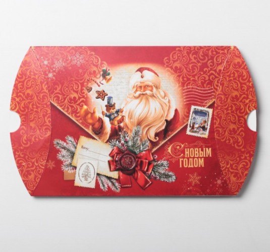 Коробка новогодняя складная фигурная «Новогодняя почта», 26х19х4см