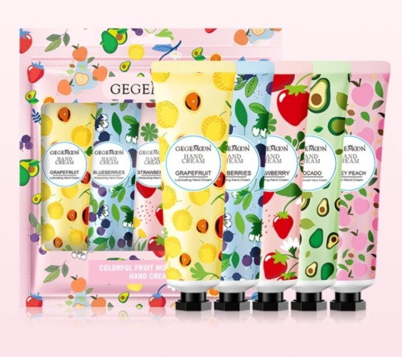 Gegemoon Набор кремов для рук Colorful Fruit Moisturizing Hand Cream Set, 30г*5шт