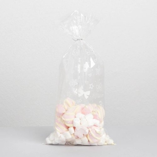 Пакет подарочный пропиленовый «Бантики» 15х30см, 10шт