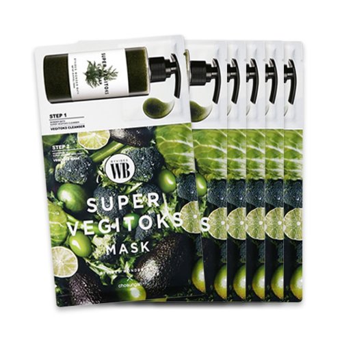 Wonder Bath Увлажняющая 2-x ступенчатая детокс-маска Super Vegitoks Mask Green, 3 мл х 25 мл