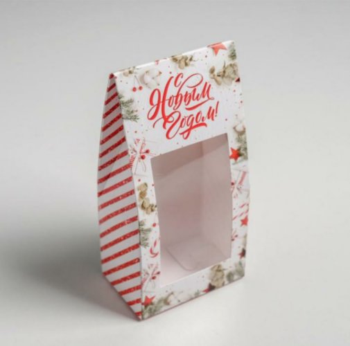 Коробка складная «С Новым Годом!», 9 × 19 × 6 см