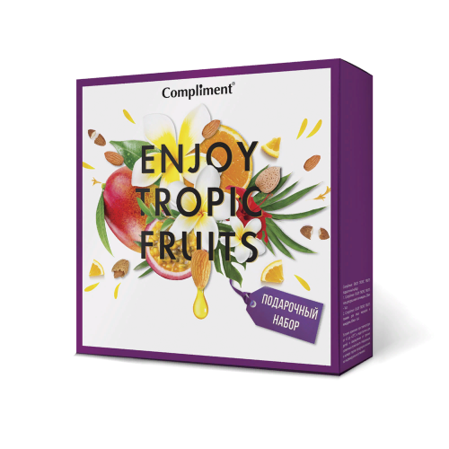 Compliment Подарочный набор №1400 "Enjoy tropic fruits": гель для душа, 200мл + гоммаж для лица, 80мл
