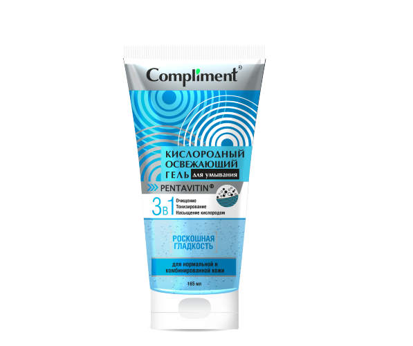 Compliment Кислородный освежающий гель для умывания 3в1 для нормальной кожи, 165мл