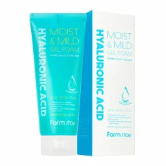 FarmStay Мягкая гелевая очищающая пенка с гиалуроновой кислотой и AHA, BHA кислотами Hyaluronic Acid Moist&Mild Gel Foam, 200мл