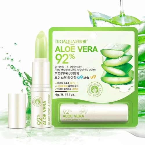 BioAqua Бальзам для губ с алоэ вера 92% Aloe Moisturizing Repair Lip Balm, 4г