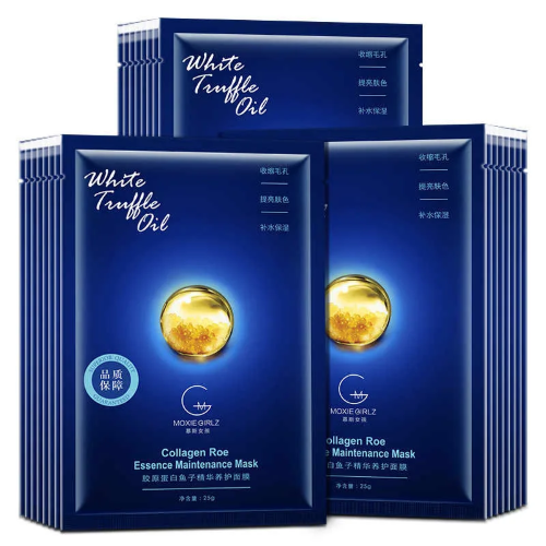 Moxie Girlz Омолаживающая, сужающая поры тканевая маска для лица с черным трюфелем Collagen Roe Essence Maintenance Mask, 25г