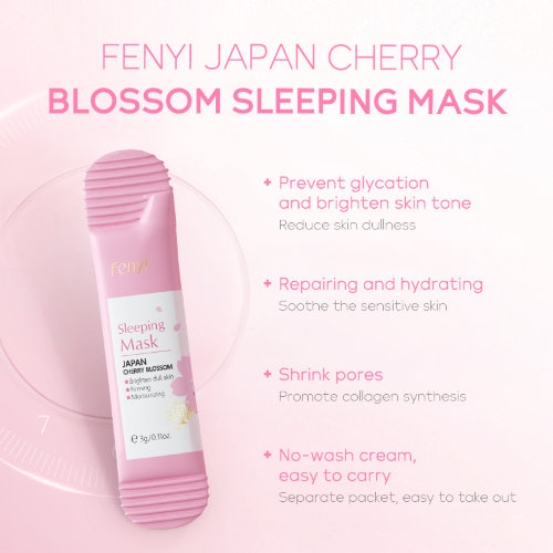 Fenyi Ночная маска для лица с экстрактом сакуры Japan Cherry Blossom Sleeping Mask, 3г