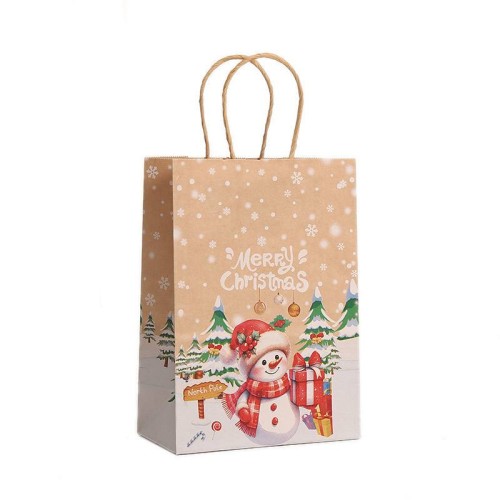 Пакет бумажный "Снеговик", 21*15*8см