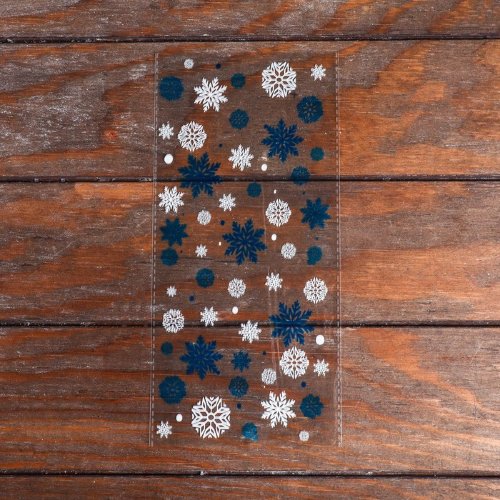 Пакет подарочный "Снежинки" 13*27см, 10шт