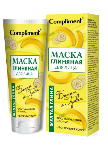 Compliment Маска для лица с желтой глиной, бананом и гуавой, 80мл