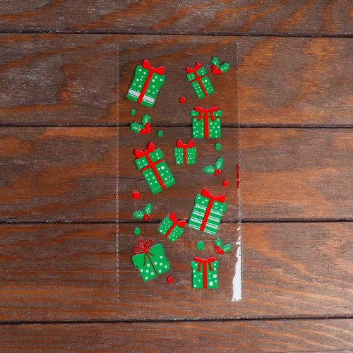 Пакет подарочный "Подарки" 13*27см, 10шт