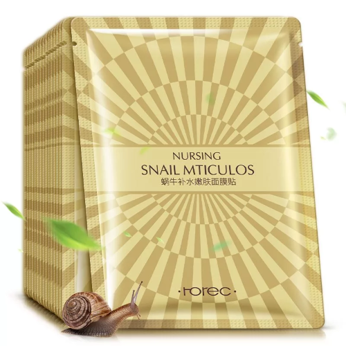 Rorec Увлажняющая тканевая маска с муцином улитки и экстрактом жемчуга Nursing Snail Mticulos, 30г