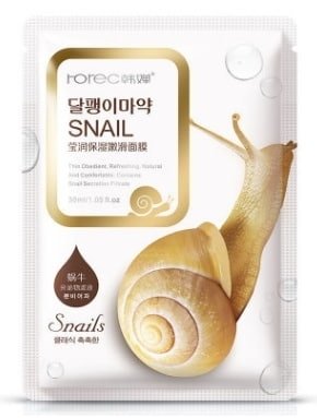 Hchana Тканевая маска для лица c муцином улитки и экстрактом шелка Snail Moisturizing and Smooting Mask, 30мл 