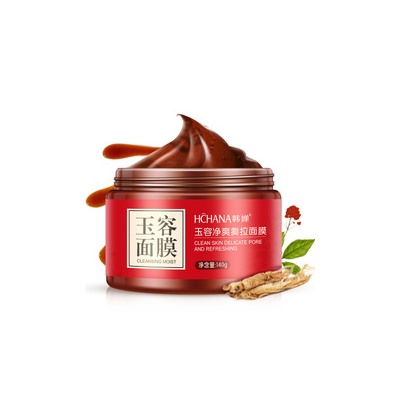 Hchana Маска-пленка для лица с красным женьшенем и пионом Clean Skin Delicate Pore And Refreshing, 140г