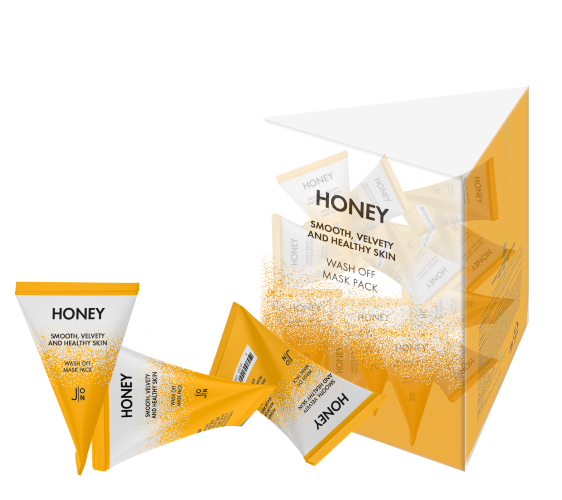 J:on Маска для лица с медом Honey Smooth Velvety and Healthy Skin Wash Off Mask Pack, 5г