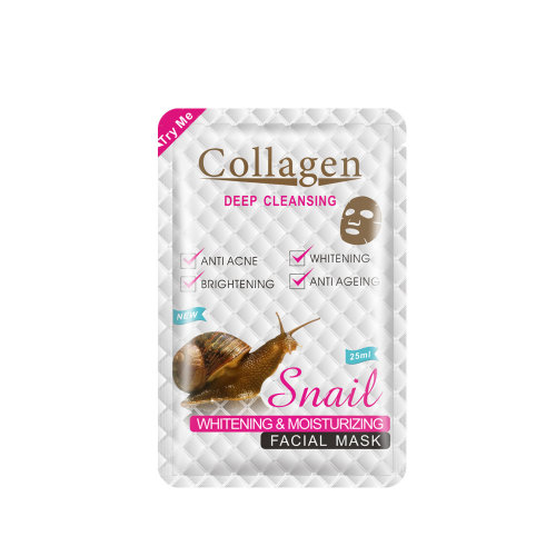Collagen Тканевая маска с муцином улитки Snail Whitening Moisturising Facial Mask, 23мл