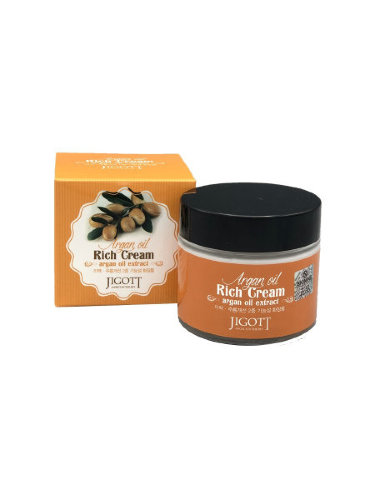Jigott Омолаживающий крем для лица с экстрактом арганового масла Argan Oil Rich Cream, 70мл