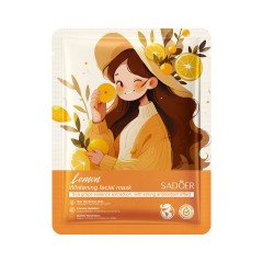 Sadoer Тканевая маска для лица с экстрактом лимона Lemon Whitening Facial Mask, 25мл