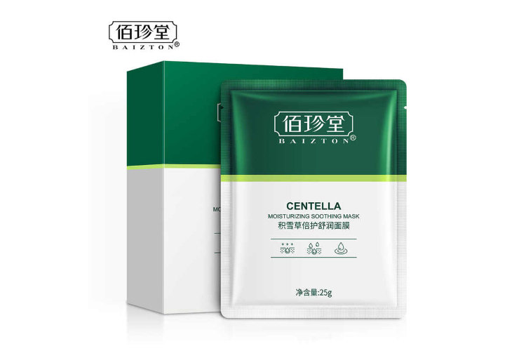 Baizton Тканевая маска для лица с экстрактом центеллы Сentella Moisturizing Soothing Mask, 25 гр