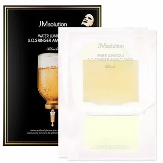 JMsolution Маска-салфетка с аминокислотами Water Luminous S.O.S Ringer Amino Mask Black, 28мл