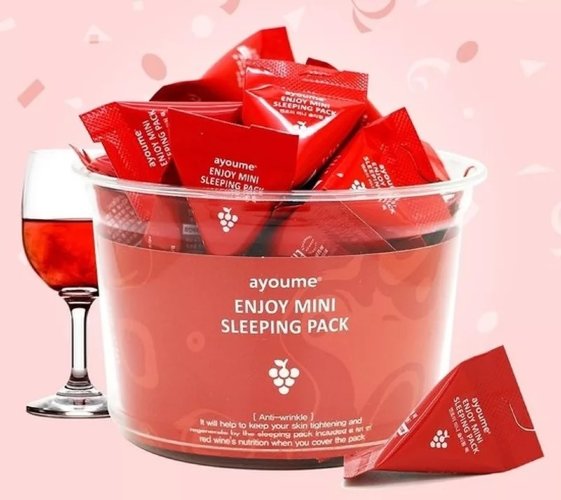 Ayoume Ночная маска для лица с красным вином Enjoy Mini Sleeping Pack, 3г 