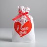 Пакет с лентой I love you 20×30см, 1шт