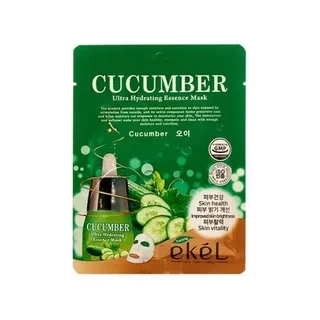 Ekel Тканевая маска для лица с экстрактом огурца Cucumber Ultra Hydrating Essence Mask, 25мл