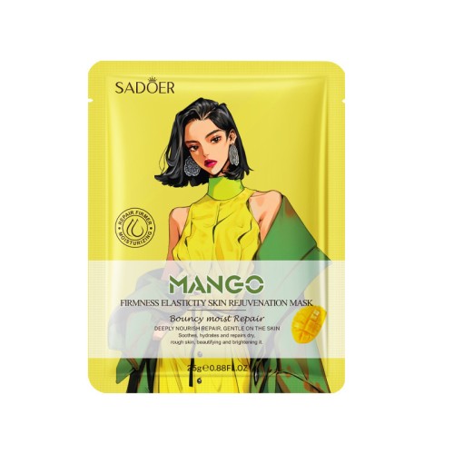 Sadoer Тканевая маска для лица с экстрактом манго Mango Firmness Elasticity Skin Rejuvenation Mask, 25мл
