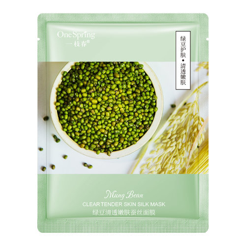 One Spring Тканевая маска с экстрактом бобов мунг Mung Bean Clear Tender Skin Silk Mask, 30г