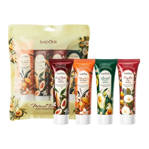Sadoer Набор кремов для рук с натуральными экстрактами Natural Botanical Hydrate Nourish Hand Cream Set, 80г*4шт