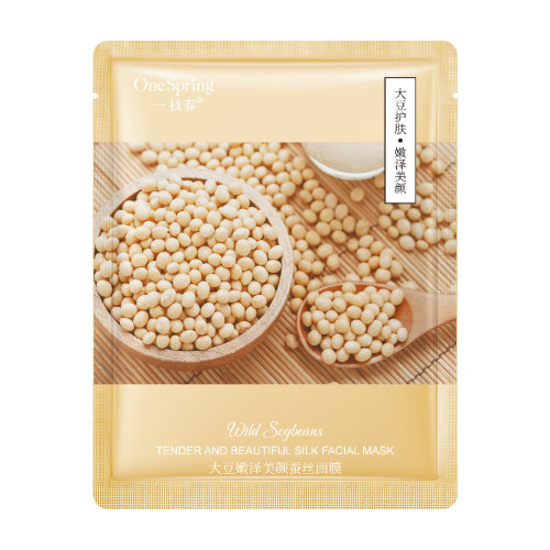 One Spring Тканевая маска с экстрактом диких соевых бобов Wild Soybeans Tender And Beautiful Silk Facial Mask, 30г