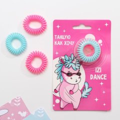 Набор резинок-пружинок для волос «IZI DANCE» 3,5см, 3шт