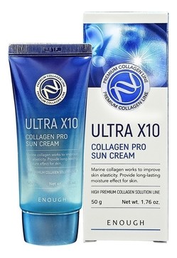 Enough Солнцезащитный крем для лица с морским коллагеном Ultra X10 Collagen Pro Sun Cream SPF50 PA+++, 50г